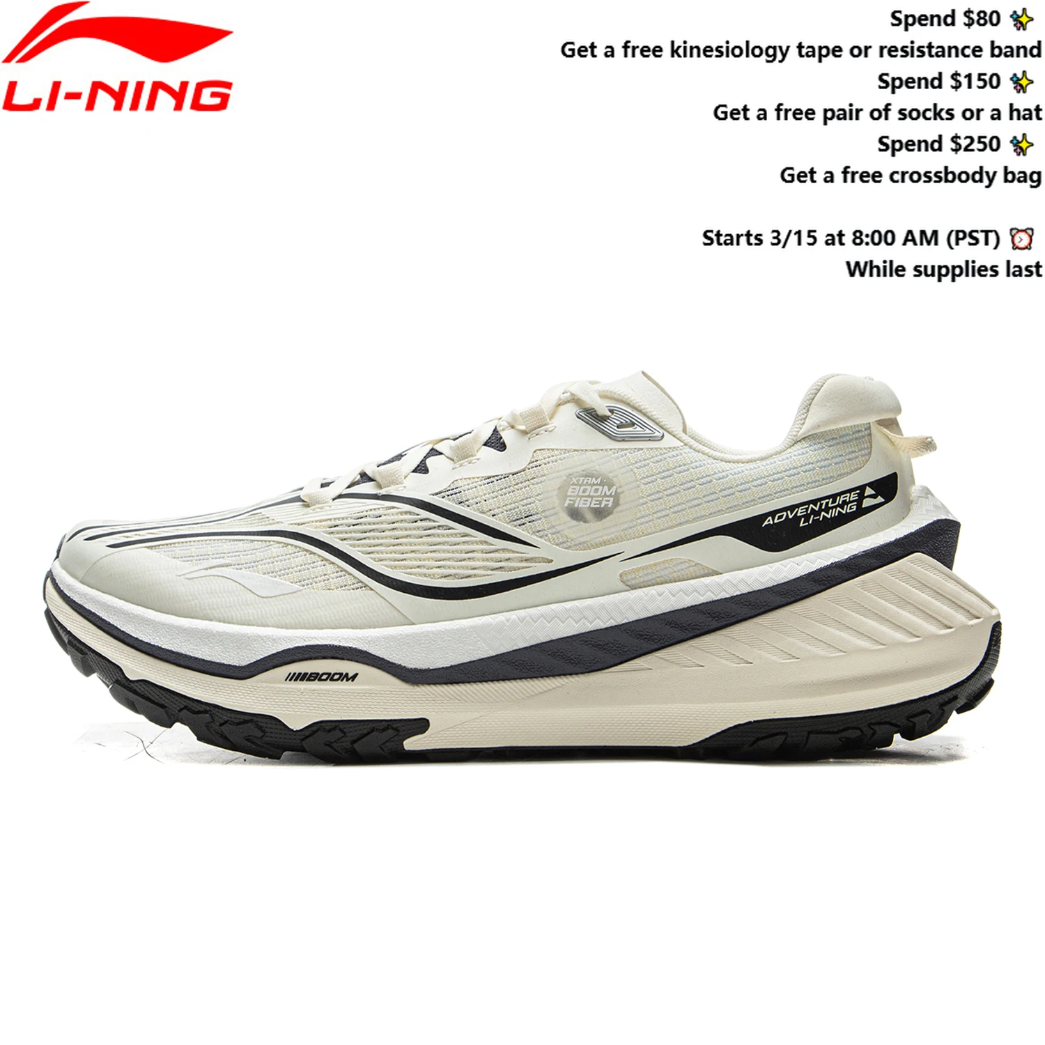 

Li-Ning Men's DI LU V2 Trail Running Shoes Long Distance BOOM Cushion LiNing Wearable Anti-Slip Sneakers ARNV001