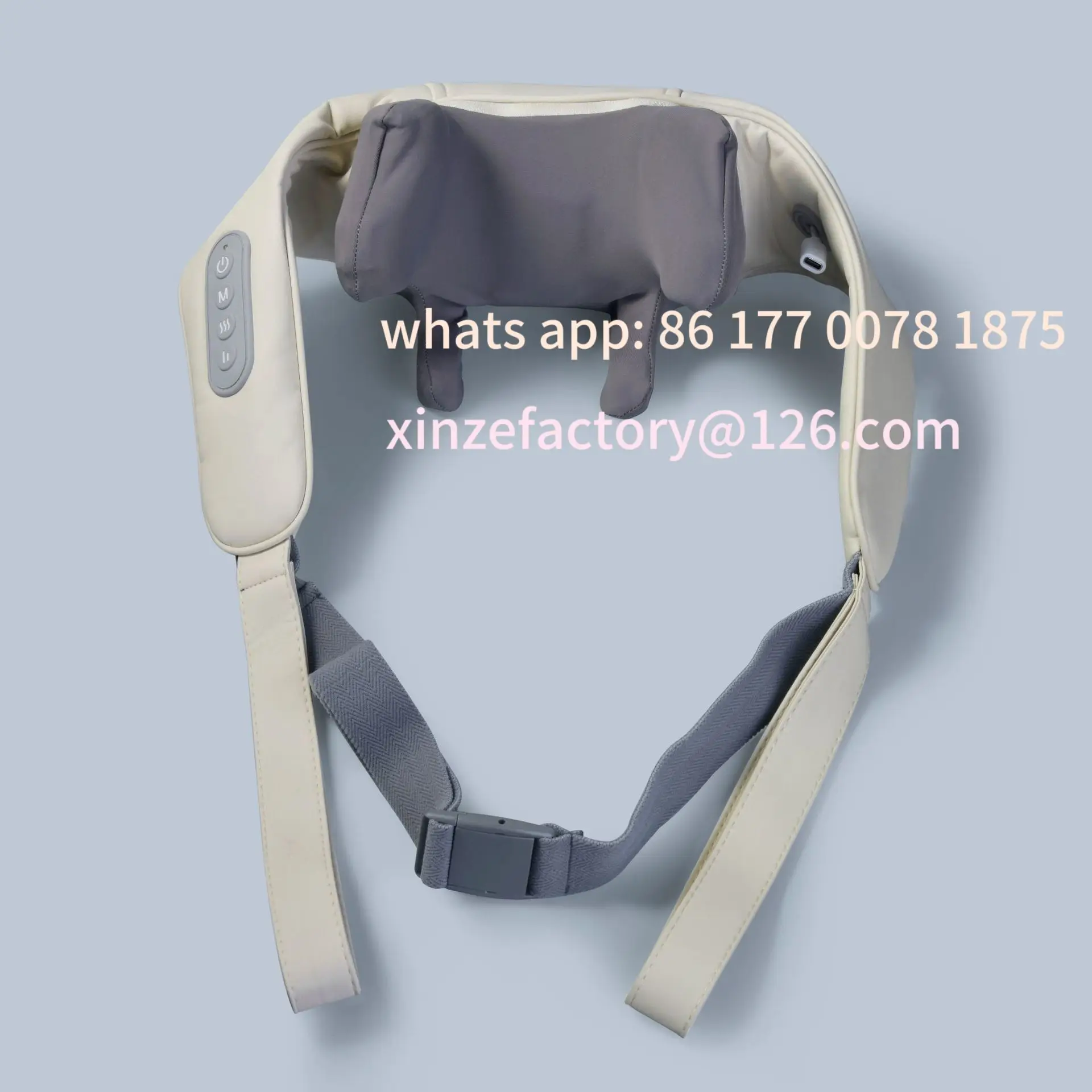 Afbeelding 6: Aanpasbare grensoverschrijdende trapezius- en nekmassage-sjaal met knedende massage, oplaadbaar, met warmtefunctie en compressie.
