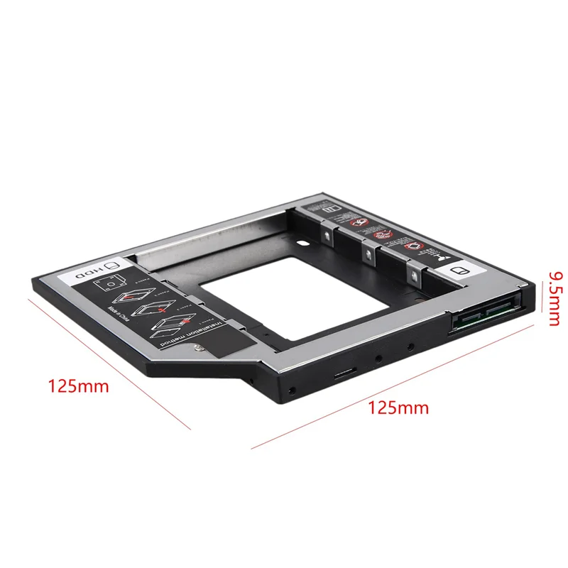 Настоятельно рекомендуется-5X универсальный жесткий диск Sata 2Nd HDD Ssd Caddy 9,5 мм для оптического отсека Cd/Dvd-Rom для жесткого диска HDD Sataii Sdd