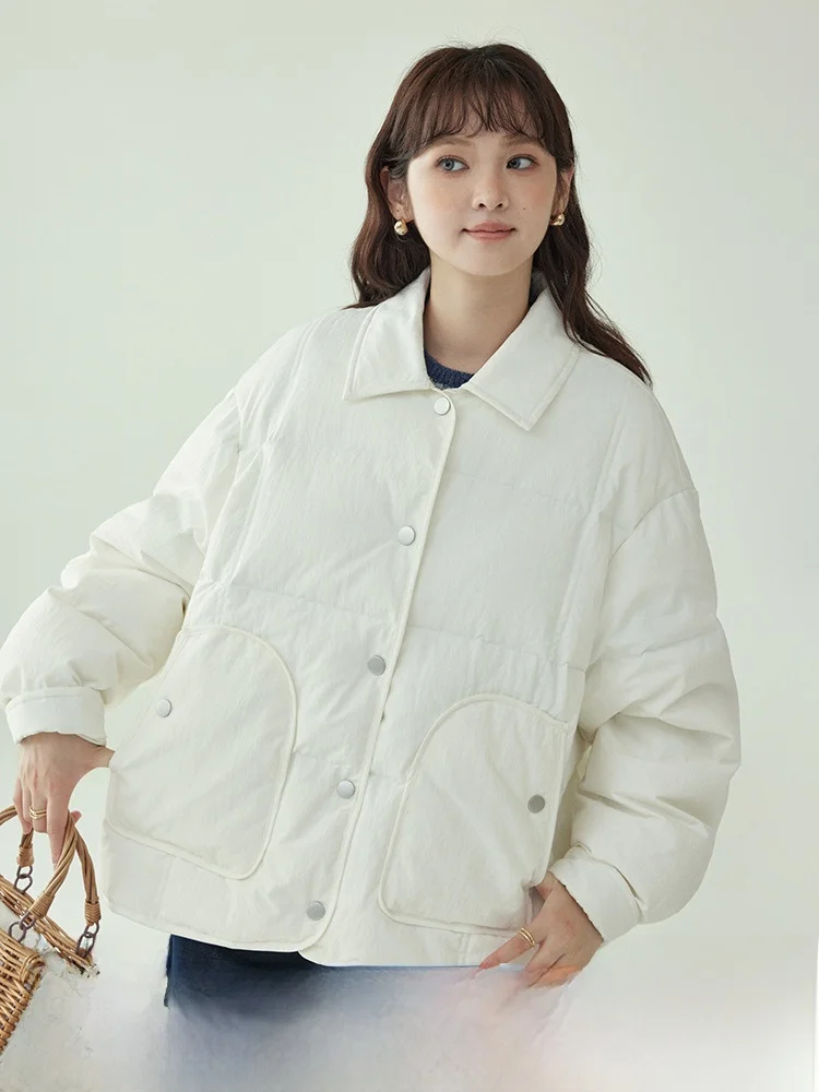 

North Island AMUU Original White Button 90 White Du down Puffer Jaet Women Winter New Sle Warm Bread Sle Top