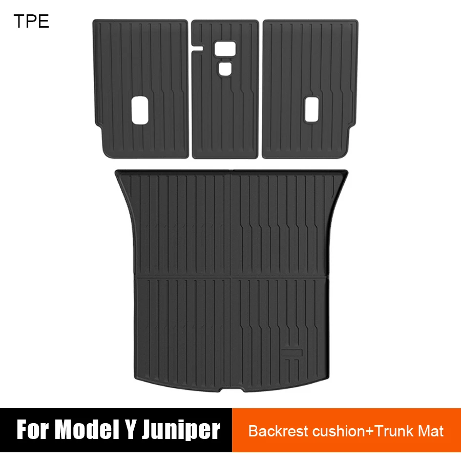 Back Backrest Seat Cover For Tesla New Model Y Juniper 2026 Model 3 Highland 2025 TPE Trunk Mats Wear-resistant Car Accessories view 2