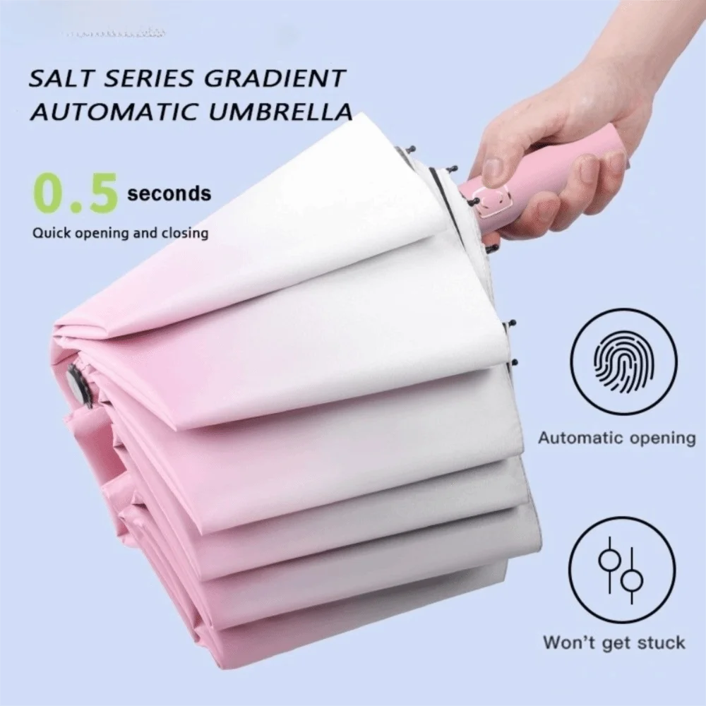 

Durable Double Keel Automatic Umbrella Folding UV Protection Rain Umbrella Sun Shad Sunproof Vinyl Folding Umbrella Men