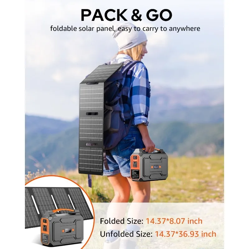 200Wピーク/100W定格のソーラー発電機、パネル40W付属のポータブル発電所、146Wh