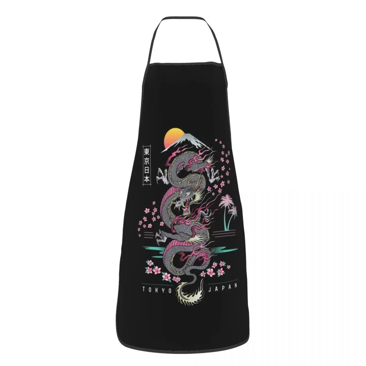 Tokyo Japan Dragon Apron for Women Men Unisex Bib Tradition Asian Japanese Tattoo Art Cooking Kitchen Tablier Cuisine Chef