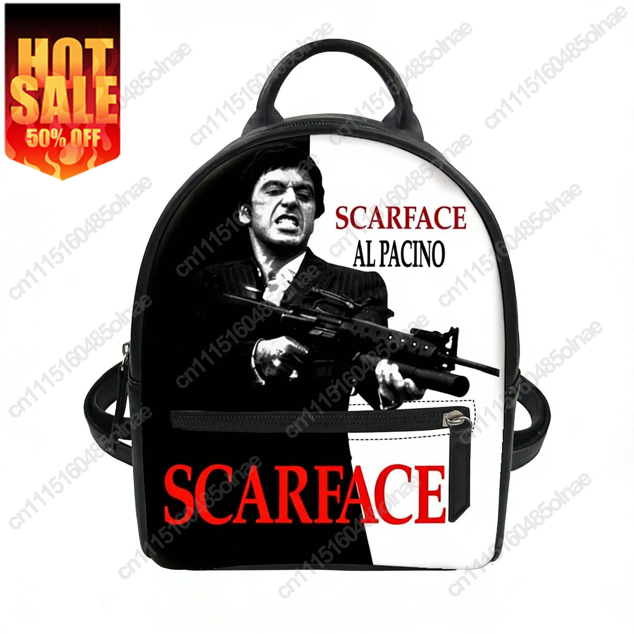 Scarface Custom Backpack Purse Hot Movie Tony Montana Carter Schoolbags Double Shoulder Mini Daypack Leather Travel Bag