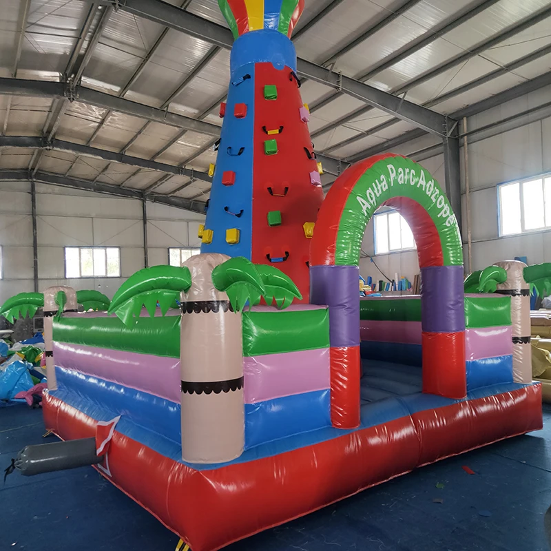 5m*5m Factory Price Good Quality Rock Climbing Wall Inflatable Bouncer With Rope