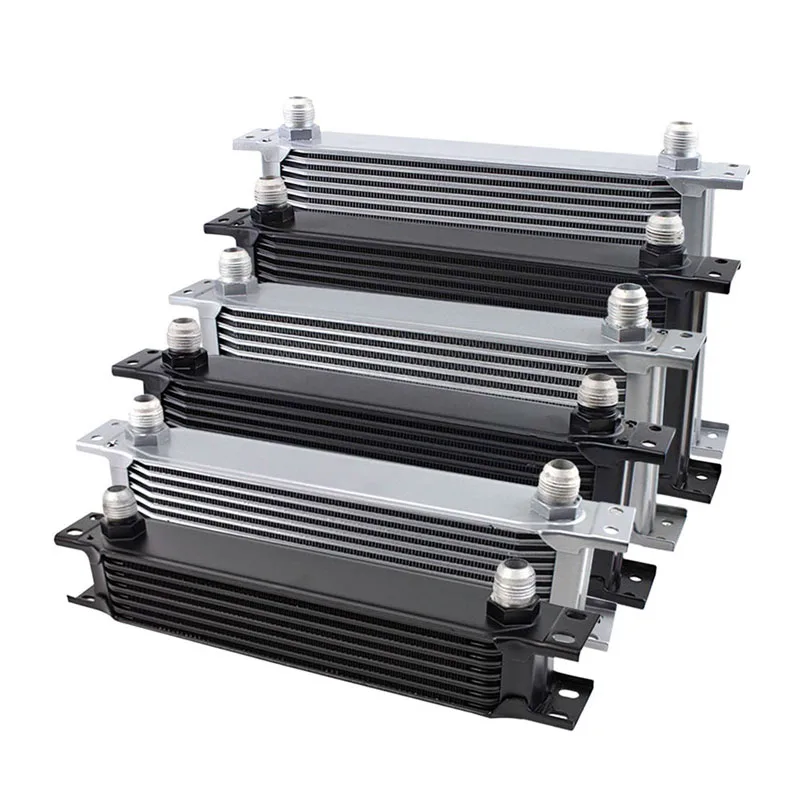 AN10 Oil Cooler Aluminum 7 10 13 16 19 25 Rows Silver Black British Type Engine Transmission Cooling System Radiator Universal