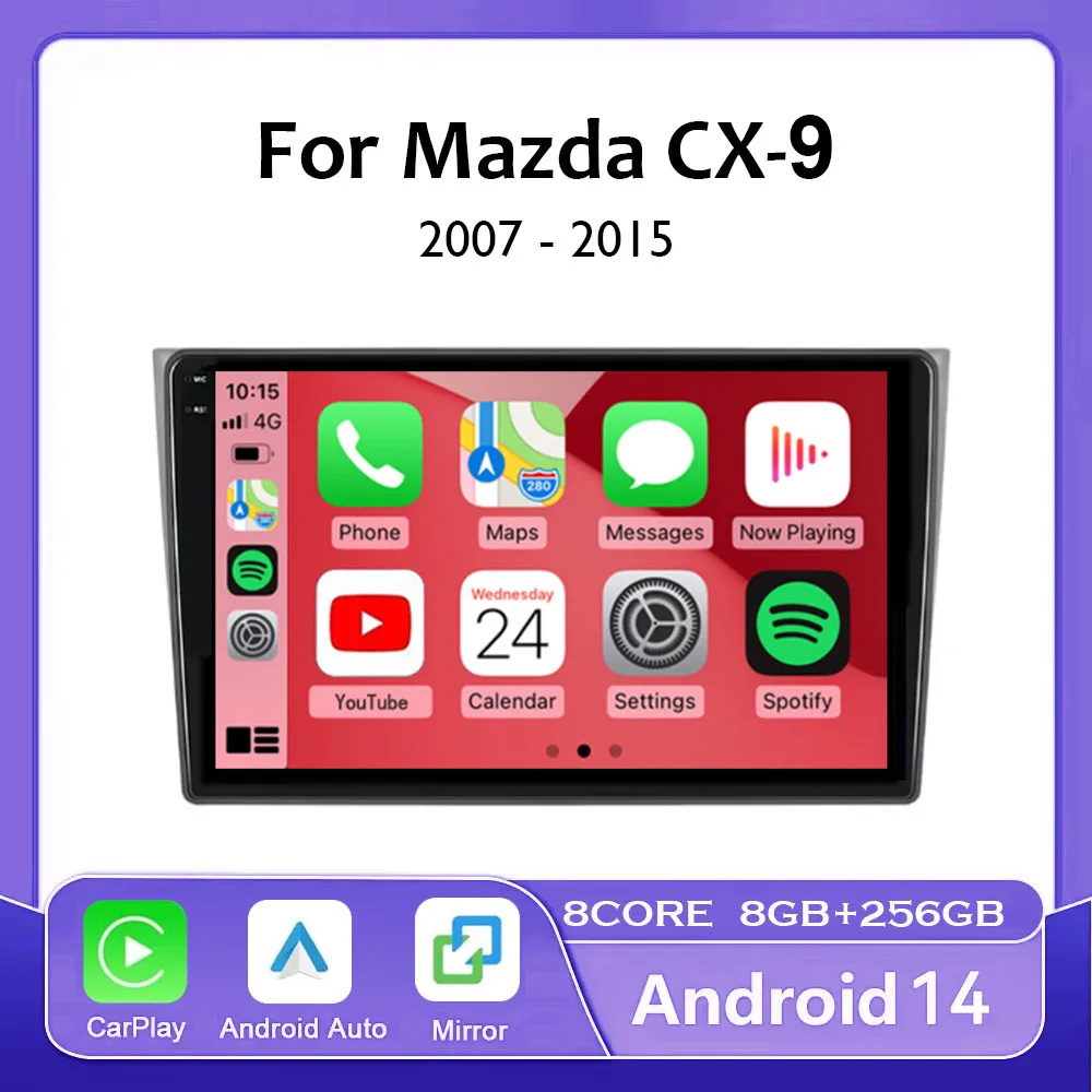

Android 14 Auto For Mazda CX9 CX-9 CX 9 TB 2006 -2016 Car Radio QLED DSP Stereo Multimedia Video Player Navigation GPS WIFI 4G