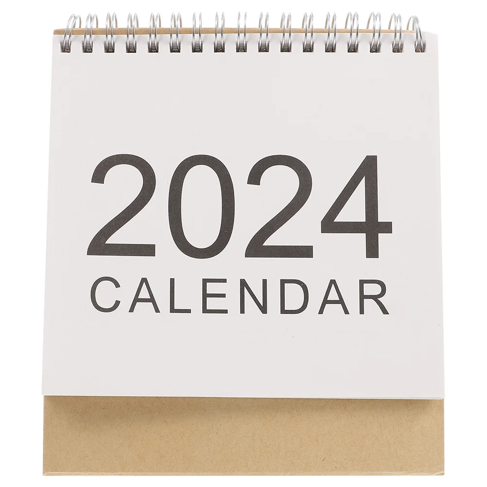 2024 Desk Calendar Office Decor Flip Standing Freestanding Desktop Table Paper Decorative Small Work Countdown