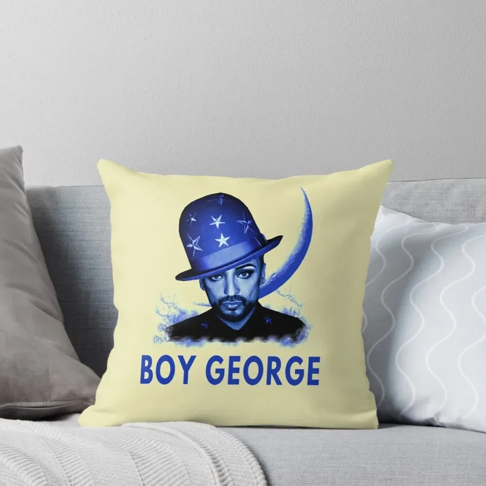 

Singer Boy George-blue Throw Pillow Pillows Aesthetic Decorative Cushions luxury throw pillow covers Couch Pillows Pillow