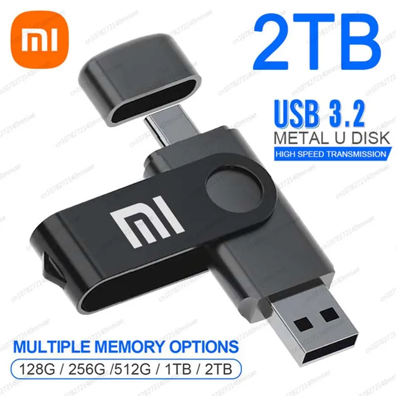 New Xiaomi 2TB USB 3.2 Flash Drives High Speed Transfer Metal Pendrive Type-C USB Interface Pendrive Flash Disk Waterproof Stick