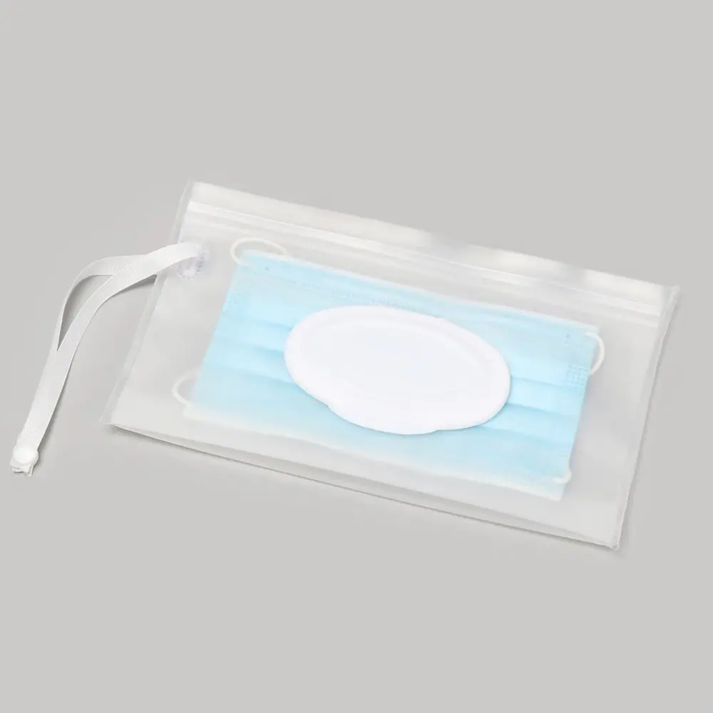 Eco-Friendly Snap Strap Cleaning Clamshell Box Wet Wipes Bag Napkin Storage Pouch Cosmetic Container Wipes Case