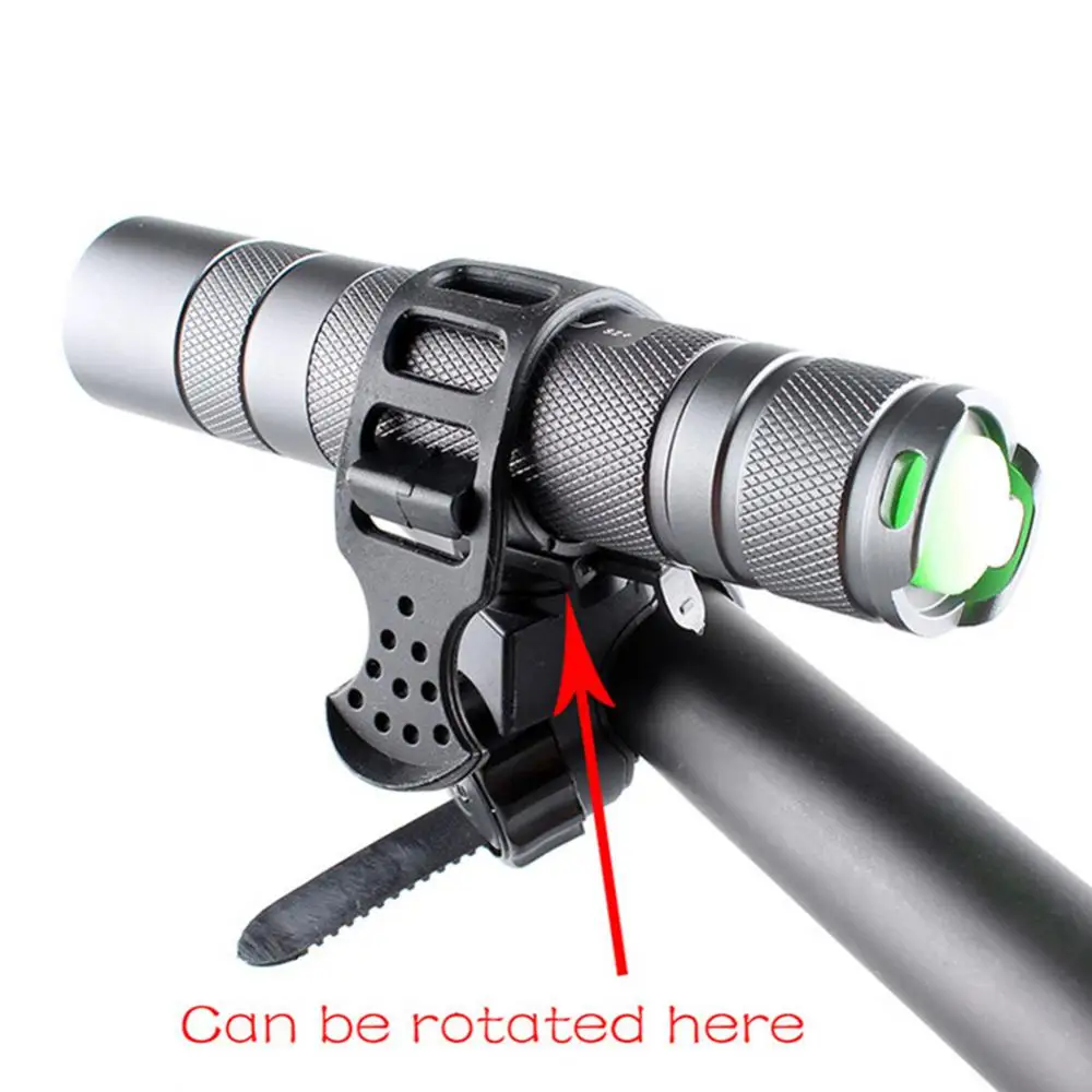 360 Degree Rotation Handlebar Light Bracket Flashlight Lamp Holder Light Quick Release Mount Accessories