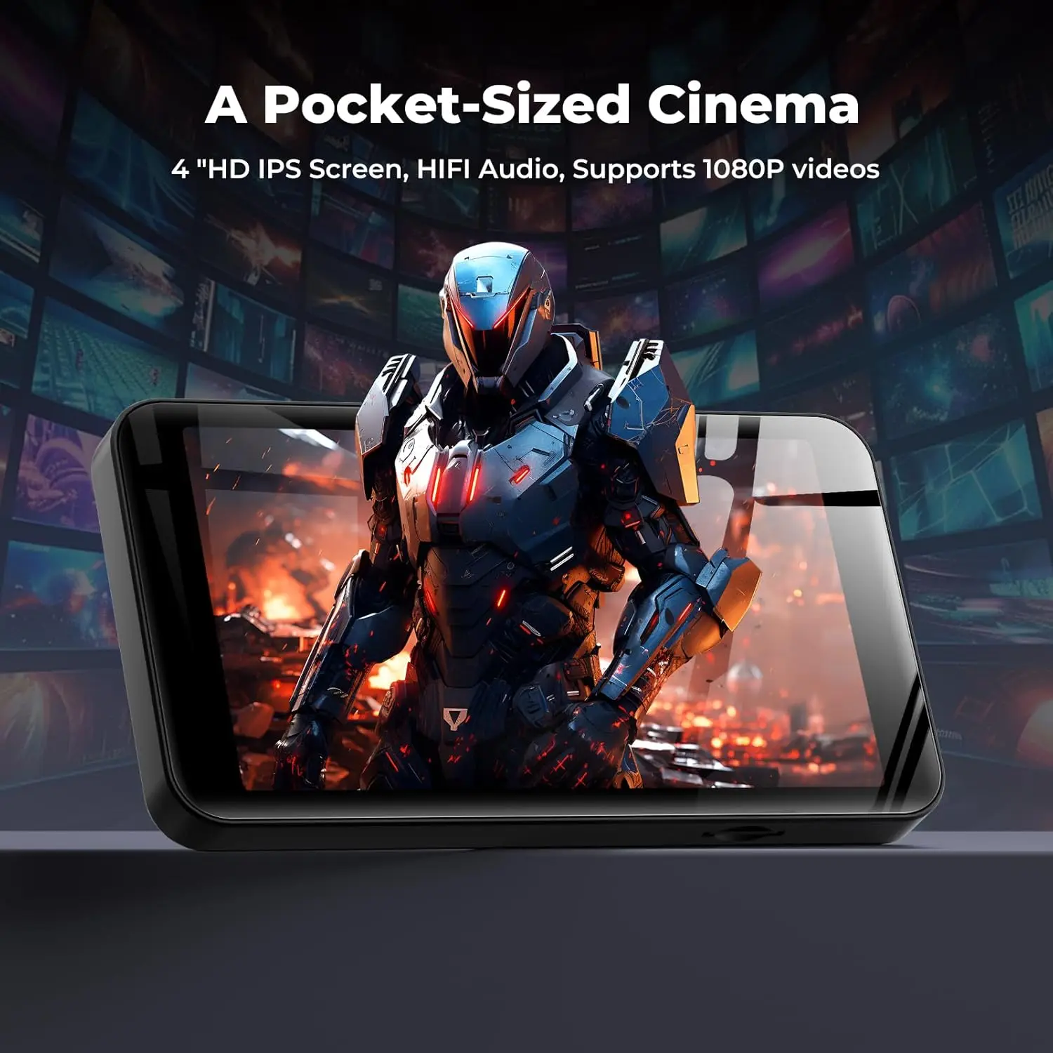 مشغل MP4/MP3 محمول ومكبرات صوت بلوتوث وواي فاي، مشغل صوت رقمي يدعم سبوتيفي، ديزر، راديو السيارة، حتى 1 تيرابايت #2