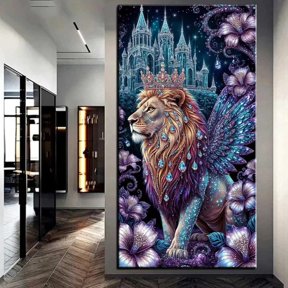 

Large 5D DIY Diamond Painting Beautiful Woman Fantasy Lion Wings Flower Full Square Round Diamond Mosaic Embroidery Cross Stitch