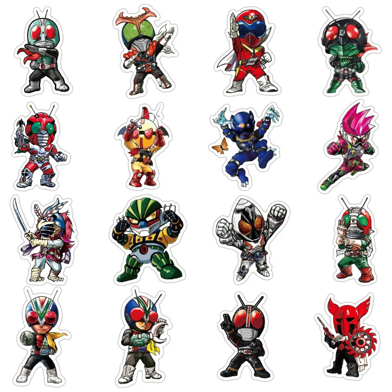 Pegatina de animación Kamen Rider, 50 piezas, papelería para equipaje, teléfono móvil, coche, Scooter, ordenador portátil, decoración para refrigerador