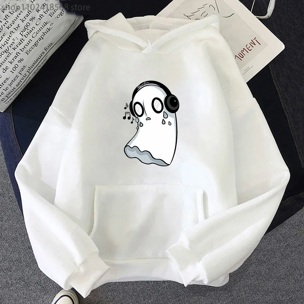 Undertale Game Napstablook Hoodies Halloween Ghost Cartoon Graphic Sweatshirts Kawaii Women Hooded Pullover Haikyuu Men Clothing