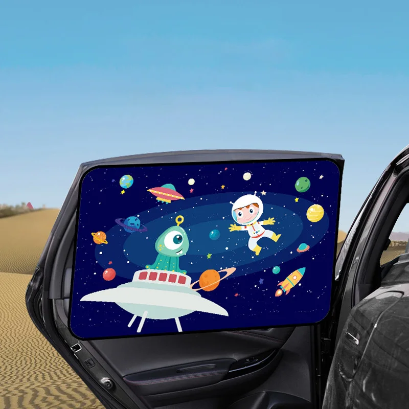 Magnetic UV Protect Curtain Universal Car Sun Shade Cover Curtain Side Window Sunshade Cover for Baby Kids Cartoon Car Styling