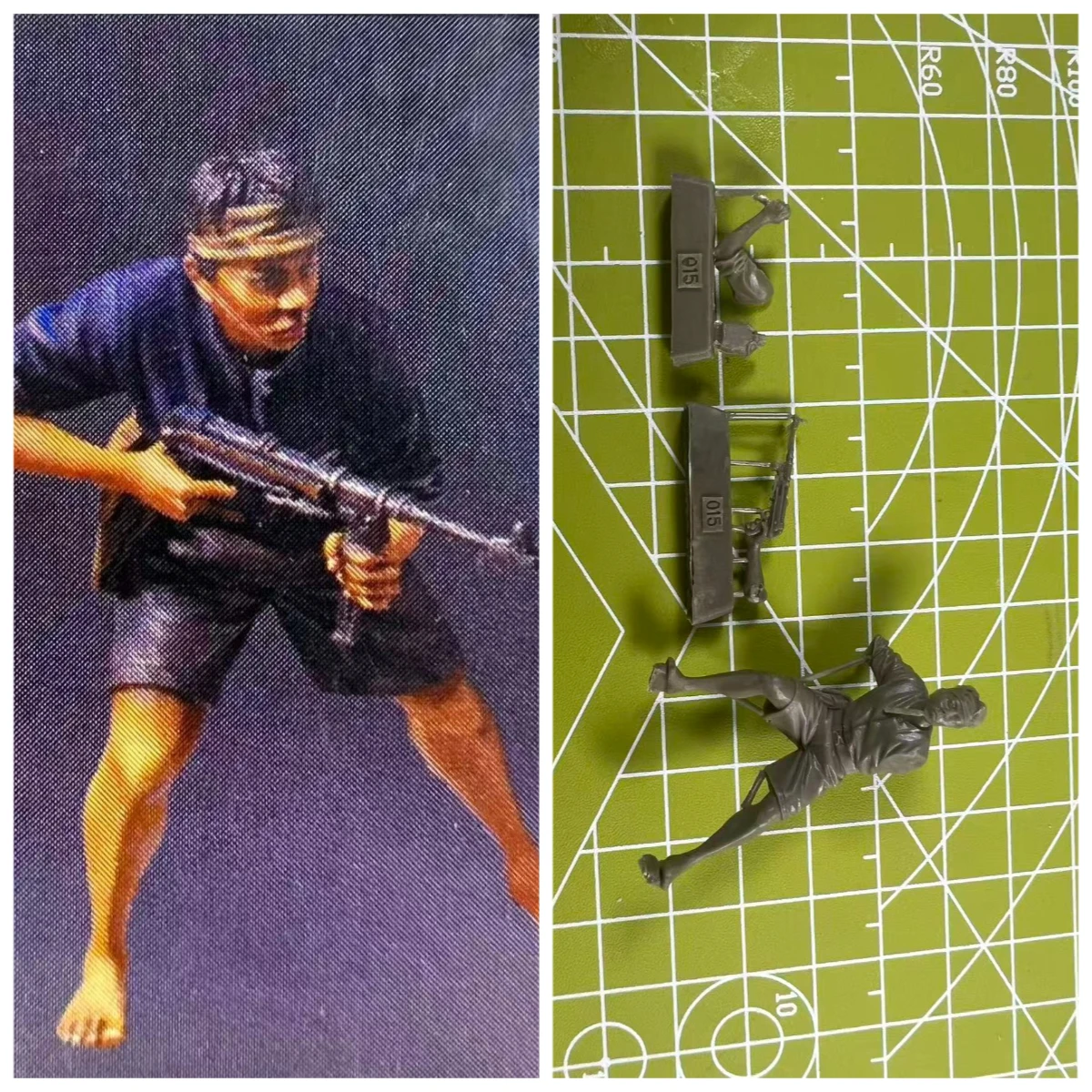 

Top Secret 1/35 Cast Resin Model Vietnamese Militia 1-person Scene Model Toy Unpainted