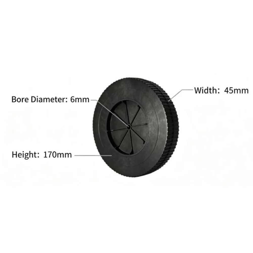8pcs Black Rubber Caster Wheels Silent Swivel Rollers With 6mm Hole For Barbecue Grill Oven Outdoor Cooking Replacement Parts