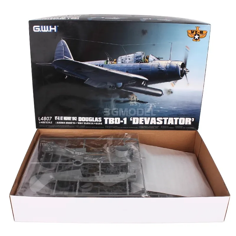 1/48 GWH Assembly Model America Navy Douglas TBD-1 Devastator Torpedo attack Aircraft Model L4807 Uncolored Custom Boy Toys Gift