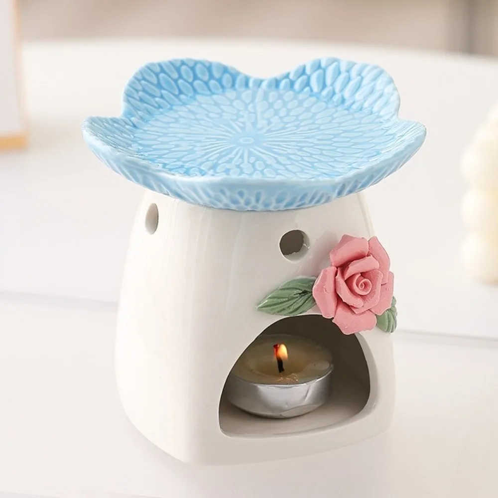 

Ceramic Flower Aromatherapy Stove Heat Resistant Eco-Friendly Essential Oil Diffuser Handmade Heating Incense Device