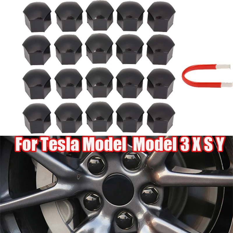 Car Wheel Center Caps Hub Cover Kit For Tesla Model 3 X S Y Tire Screw Cap Protective Cover Modification Replace Accessories