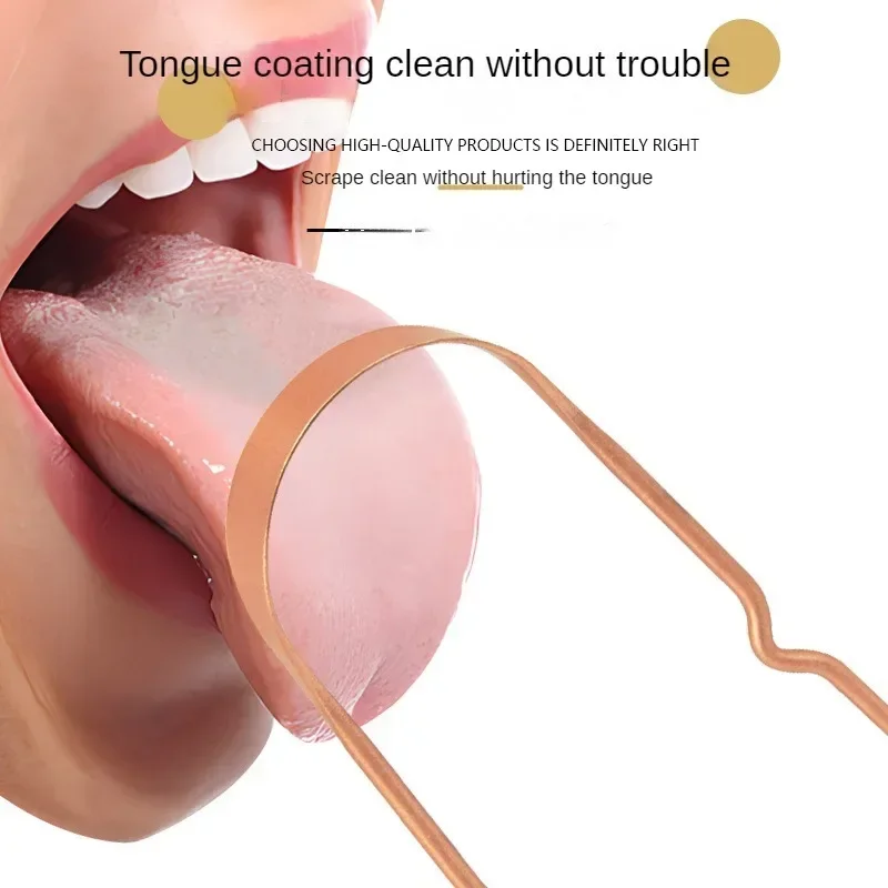 1PCS Pure Copper Tongue Scraper Oral Cleaner Brush Fresh Cleaning Hygiene High Quality Tounge Scraper