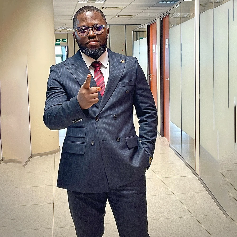 

Yimi 2 Piece Plaid Suit Set Peaked Lapel Double Breasted Business Office Wedding Guest Formal Outfit Elegant Man Suit Customized