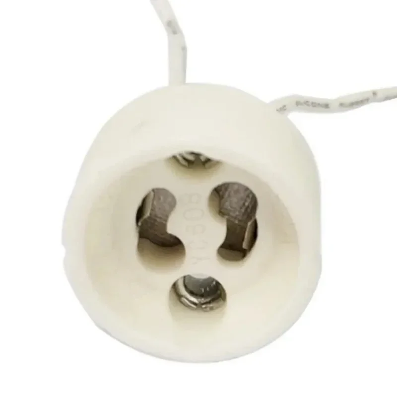 GU10 Lamp Holder Light Fittings Silicone Lead Wire Connector LED Bulb Ceramic Socket Light Base LED Halogen Light