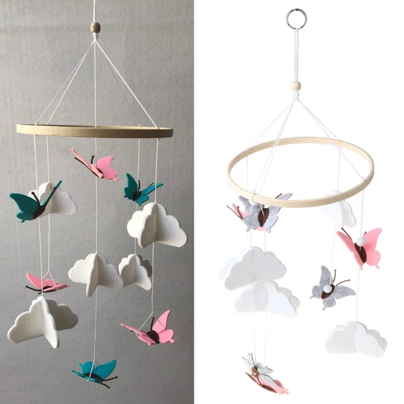 Cama bebé con forma mariposa/pájaro/avión, sonajero colgante, decoración tela, juguete interactivo, regalo infantil