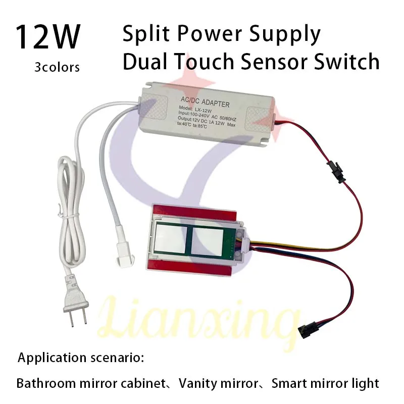 smart switch touch 12 with anti fog bathroom mirror Dimmer Light dual touch Sensor Switch smart mirror strip light controller