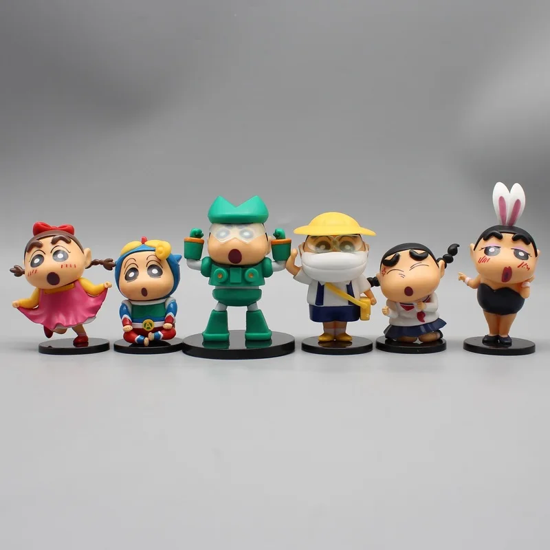 Crayon Shin Chan Gk Condom Dynamic Superman Rabbit Girl Six Handmade Model Decorations Anime Surrounding Birthday Gifts