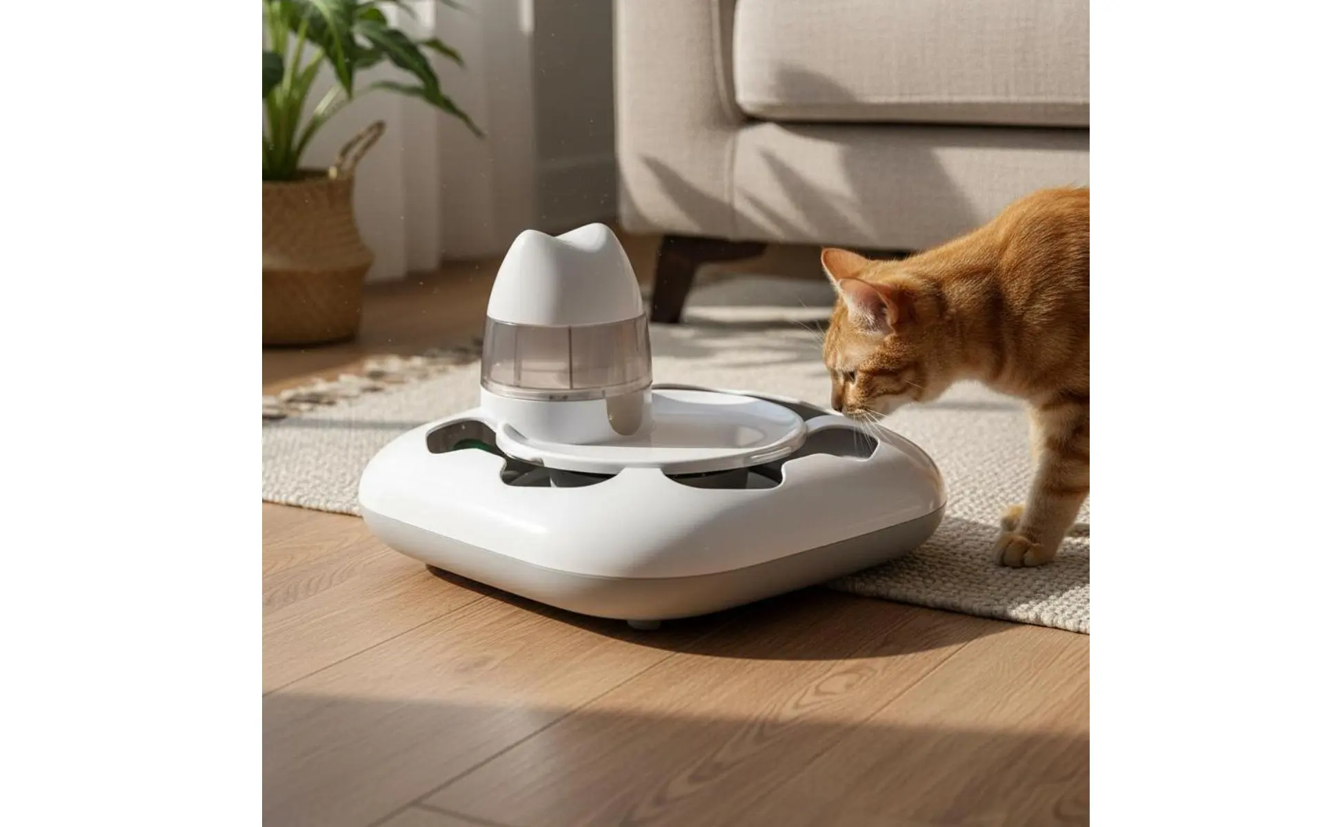 Cat Hunting Game Machine Interactive Play Automatic Cat Toy Electronic Pet Treat Dispenser Random Movement Anti-Rollover Design
