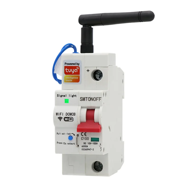 GROCE-Tuya Smart Life Wifi DC Smart Circuit Breaker 12V 24V 48V Überlast Kurzschluss Schutz für Alexa Google Hause