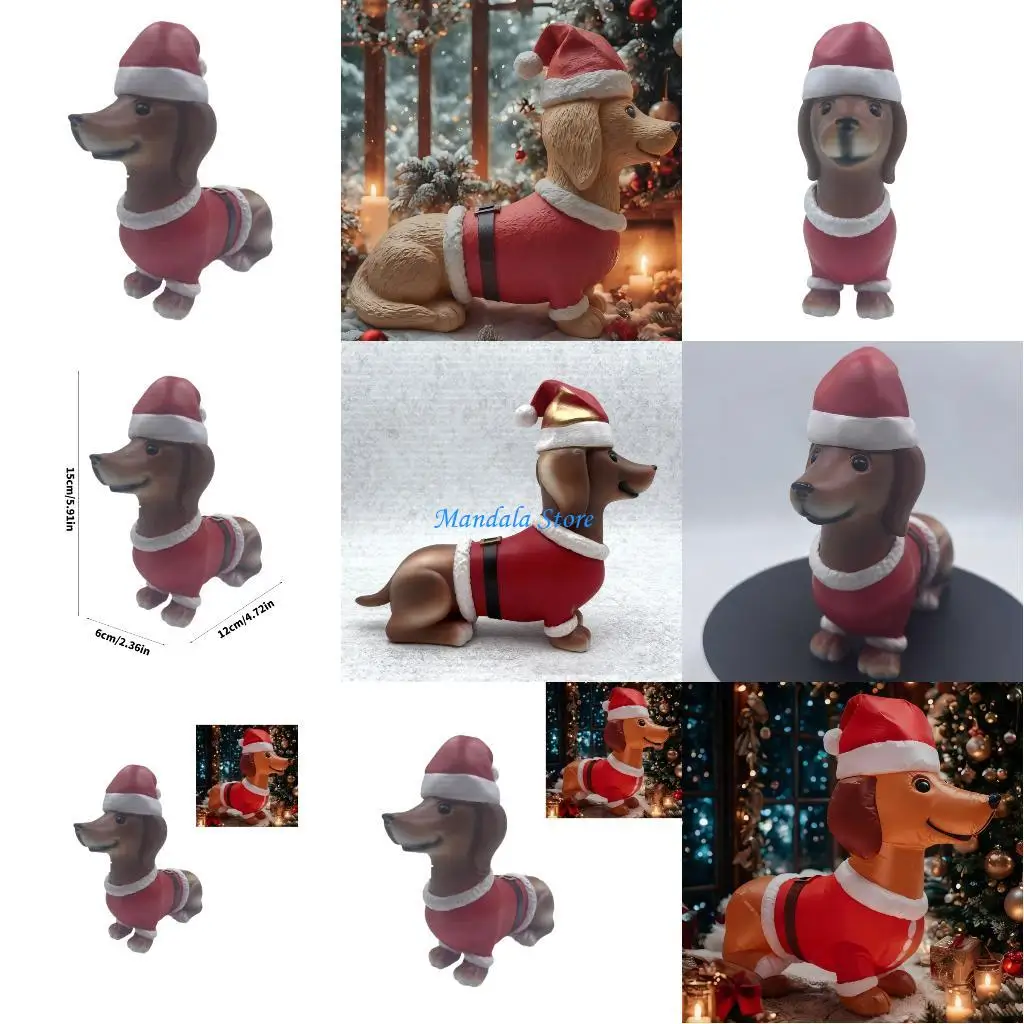 

U2JC Holiday Long-Legged Statue Durable Resin Craftsmanship Festival Home Decors Seasonal Display