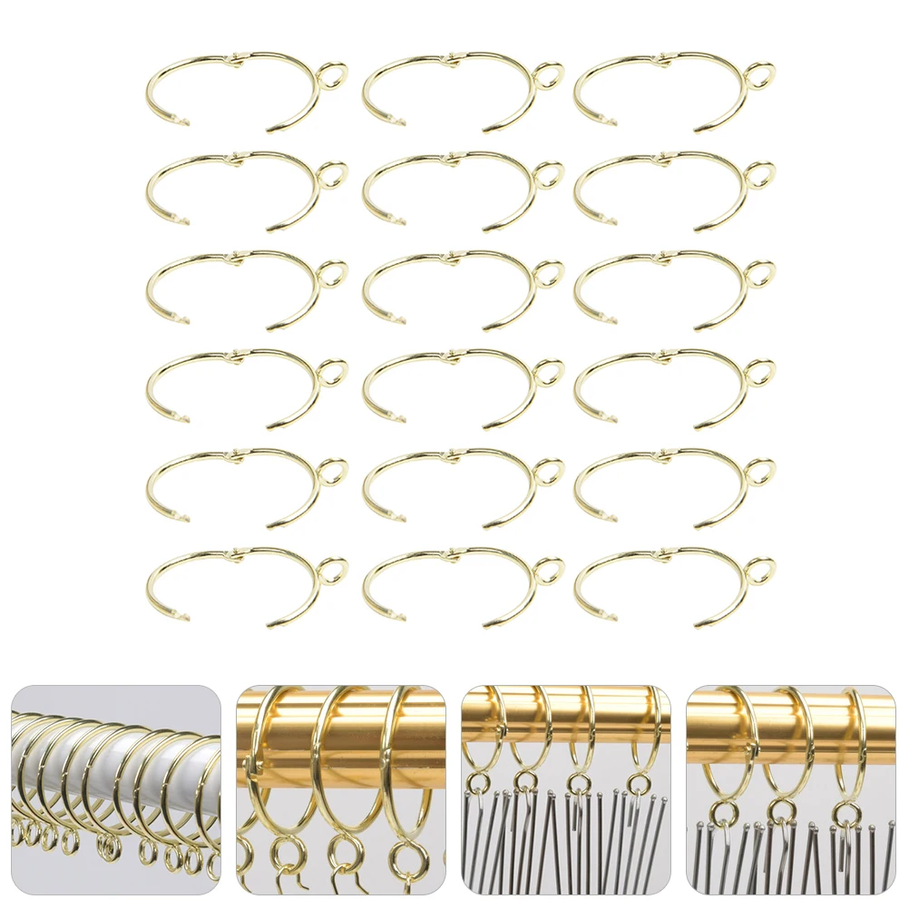 

30pcs Curtain Rings Iron Metal Hanging Buckles For Bathroom Shower Window Drape Home Decoration Eyelet Tension Rod Accessories