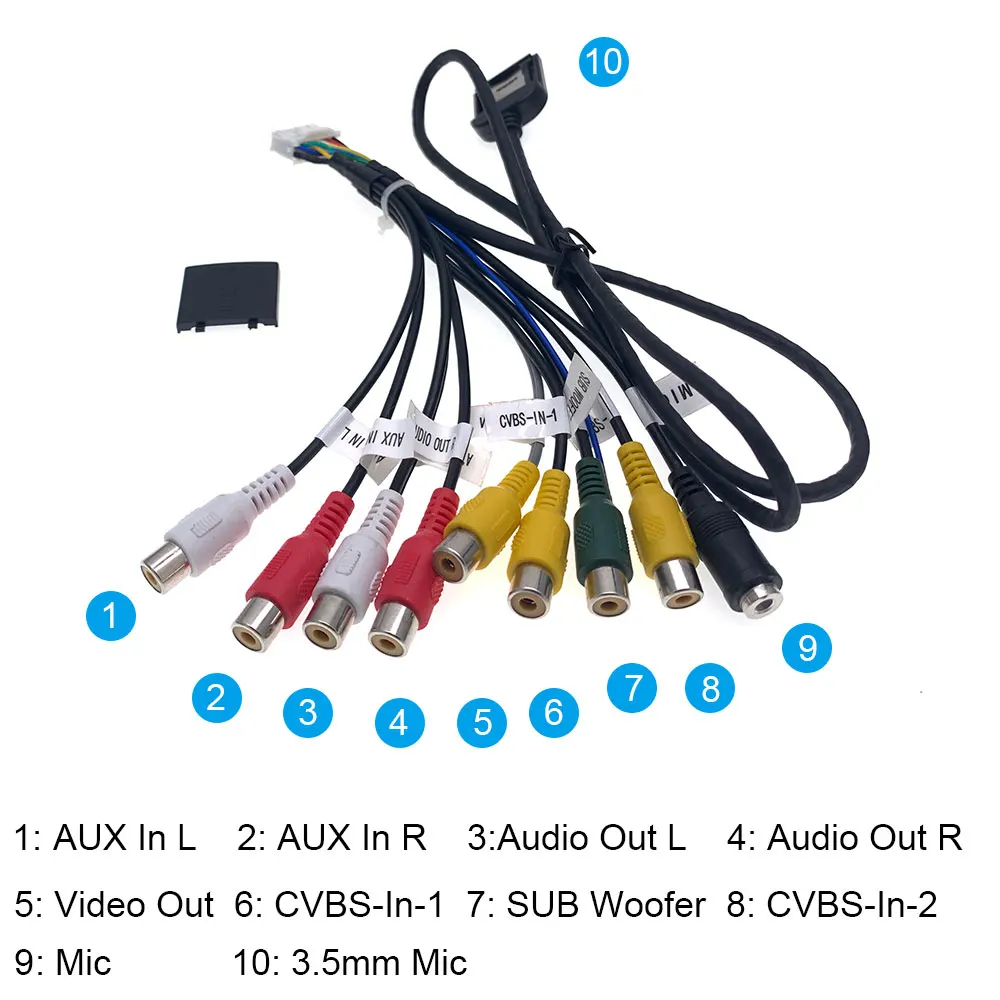 Cooling Fan 20Pin Car Radio Stereo RCA Wiring Harness Cable For Android Multimedia Player Head Unit Computer Machine Accessories