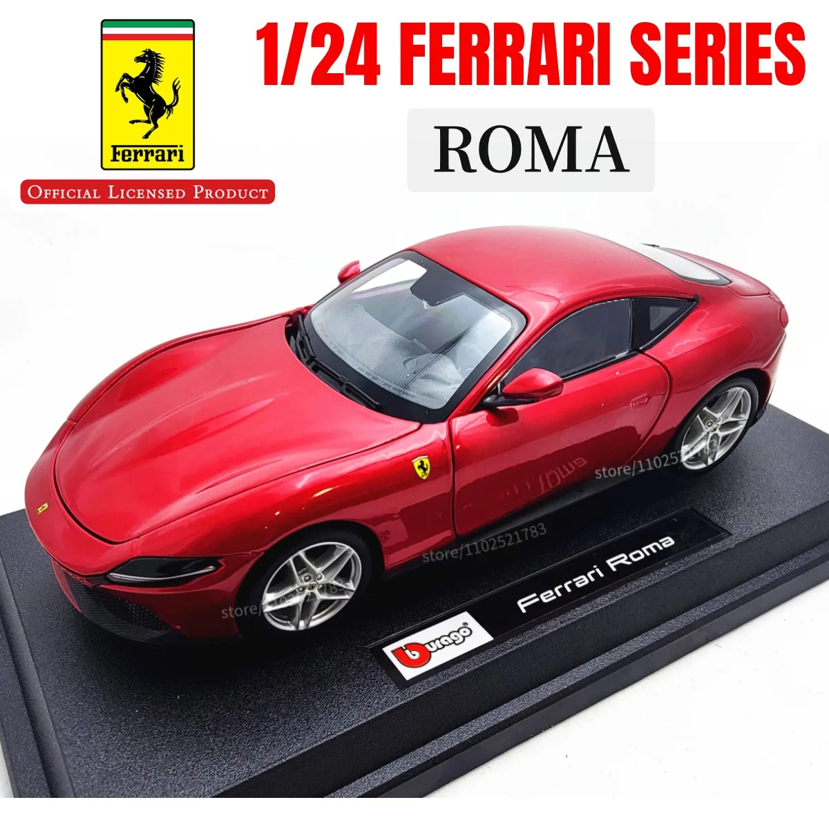 Bburago 1:24 Ferrari Replica Car Model Scale 458 488 Laferrari Enzo Monza Roma Miniature Toy - Perfect Gift for Car Enthusiasts