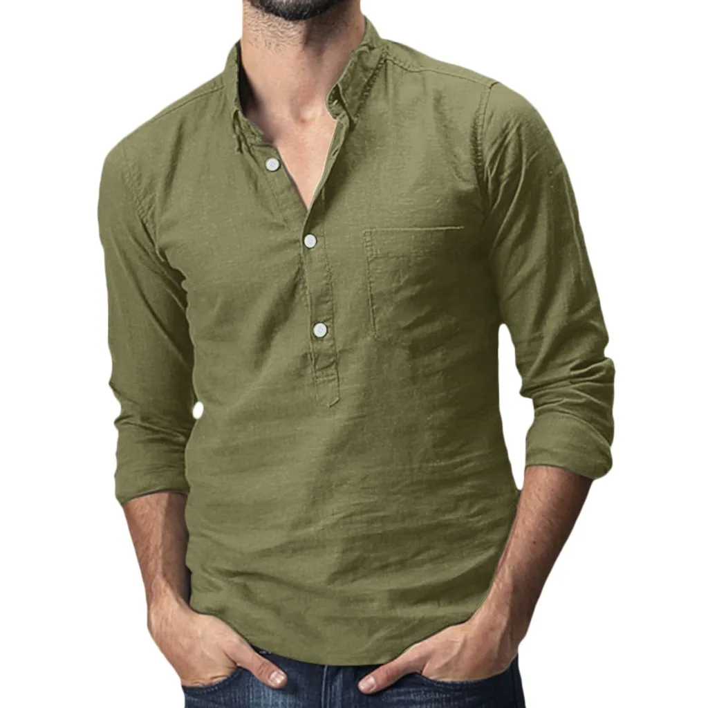 

Men'S Shirt Summer Workwear Baggy Blouses Casual Tops Luxury All-Match Shirts Solid-Color Spring Comfort Long-Sleeve Camisas