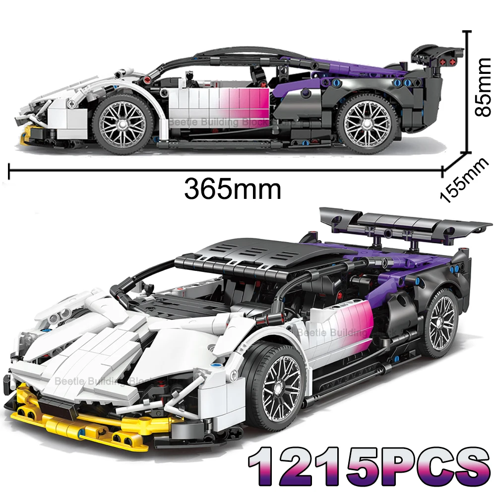 1215PCS Technical Lamborghinis Building Block Hyperc Sports Racing Car Model Assemble Super Vehicle Brick Toy For Kid Adult Gift