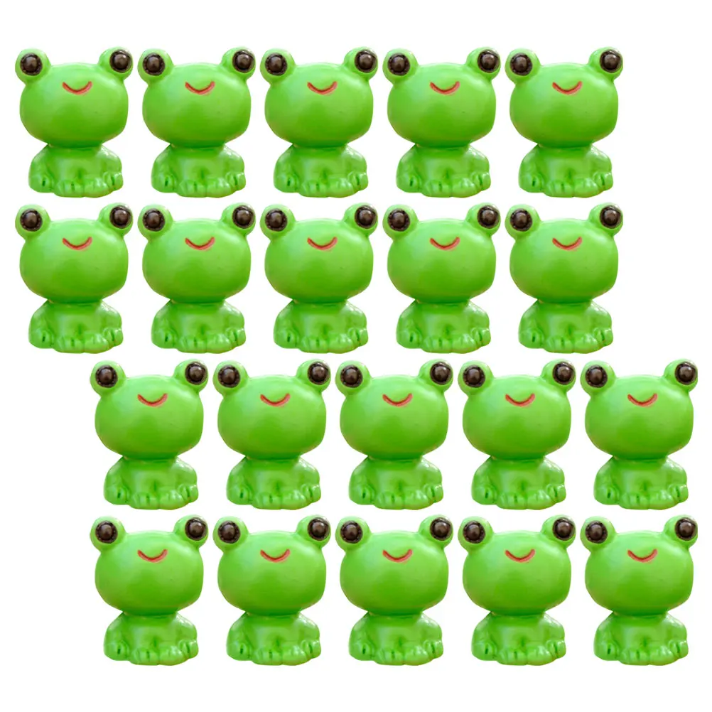 

20pcs Frog Sculpture Statue Miniatures Small Frogs Decor Planter Garden Ornaments Plant Resin Figurines Landscaping