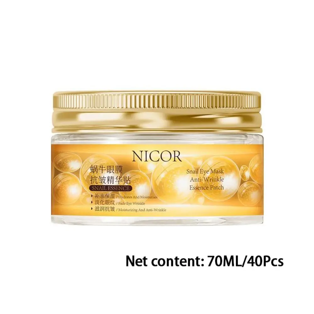 40 Uds nueva mascarilla hidratante para ojos de Caracol reafirmante Reduce las líneas finas parches para los ojos antiojeras máscaras para los ojos cuidado diario