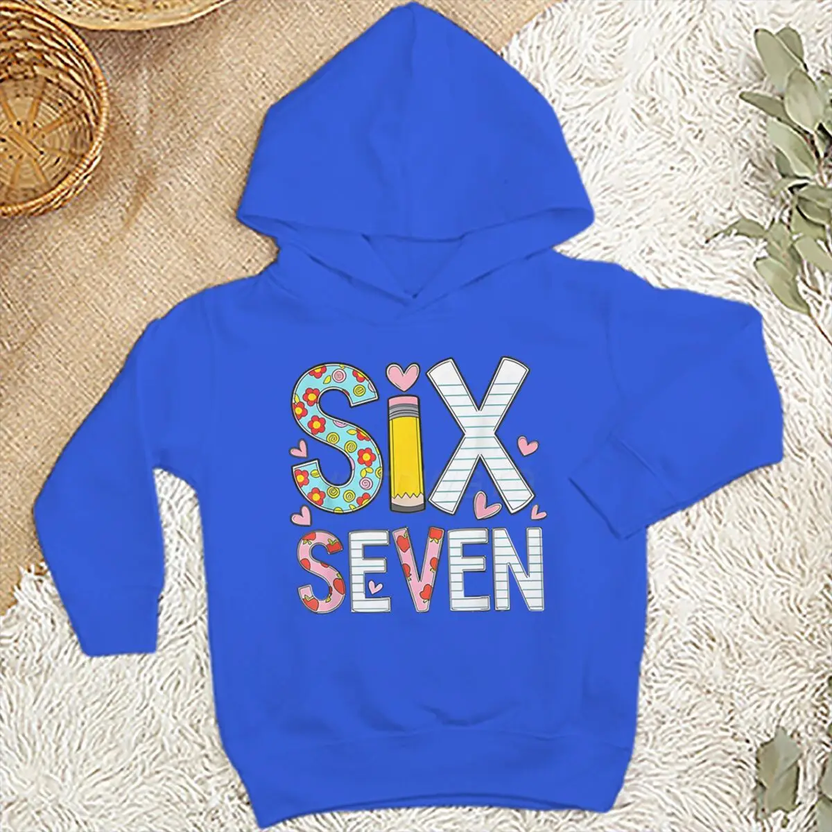 المبيعات الساخنة ملابس الأطفال ميمي ستة سبعة قلم رصاص الجرافيك بلوزات هوديس 6 7 الميمات الطلاب فتاة بوي كنزة قطيفة #5