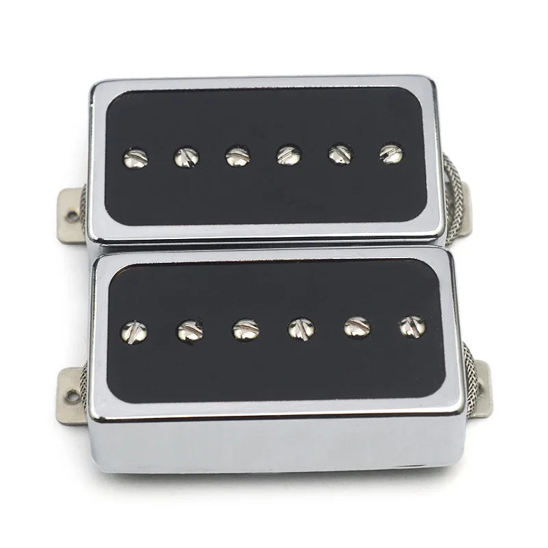 Alnico 5 LP Style Guitar Single Coil Pickup Humbucker with White Copper Basepalte , 50/52MM ,Chrome/Gold