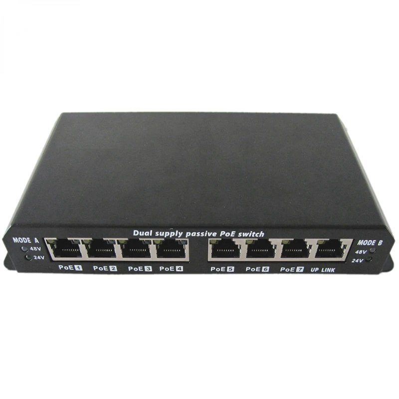 Mini 8 port PoE switch 24V 48V