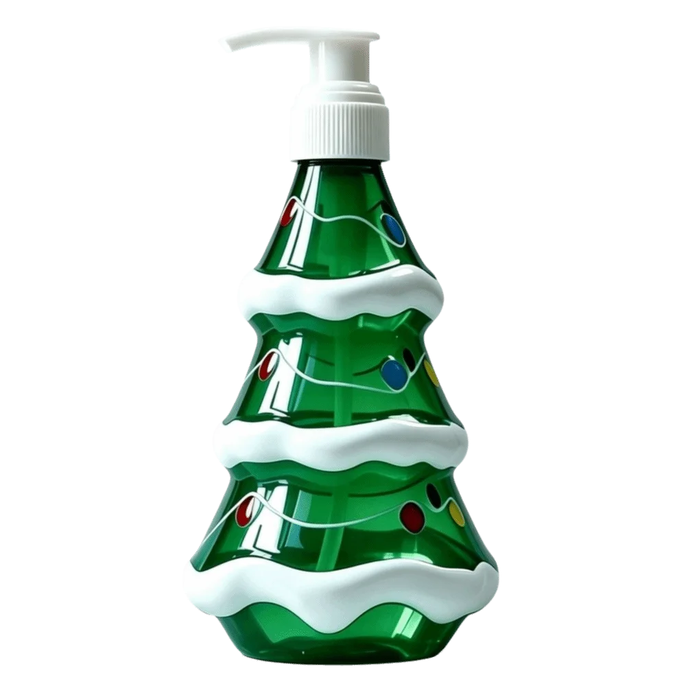 Durable 300ml Christmas Pump Bottle Santa Claus Xmas Tree Soap Pump Dispensers Reusable Penguin Cosmetic Container Bathroom