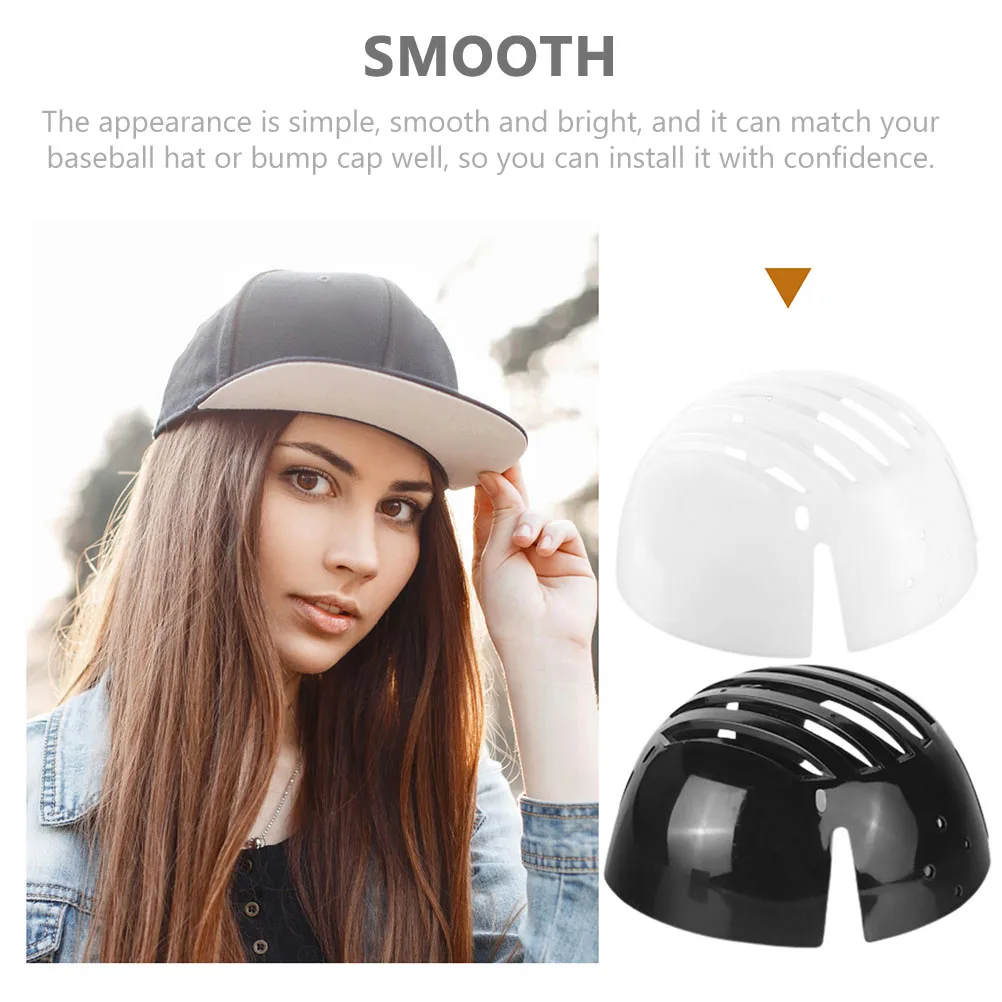 

2Pcs Safety Bump Cap Insert Pe Material Liner Smooth Bright Design Fits Baseball Hat Universal Fit Protection