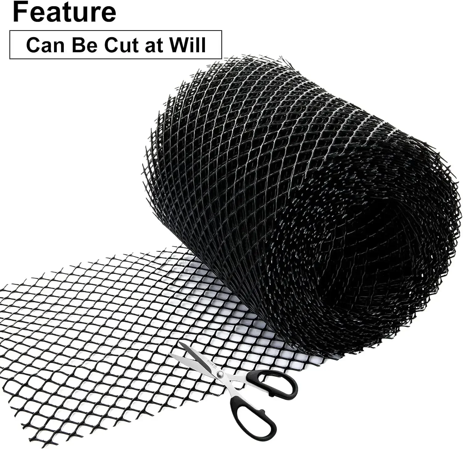 1/2 Packs Plastic Gutter Guard Mesh 6 in X 20 Ft Screen Roll Leaf Guard Mesh with Fixed Hooks Leaf Protection Cover Netting