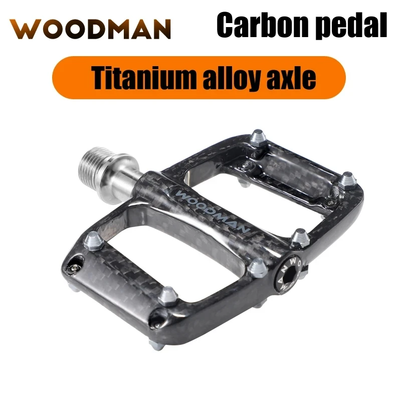 WOODMAN-Pedal de bicicleta plegable, cuerpo de carbono, eje de aleación de titanio, peso 168 g/par, rodamientos sellados